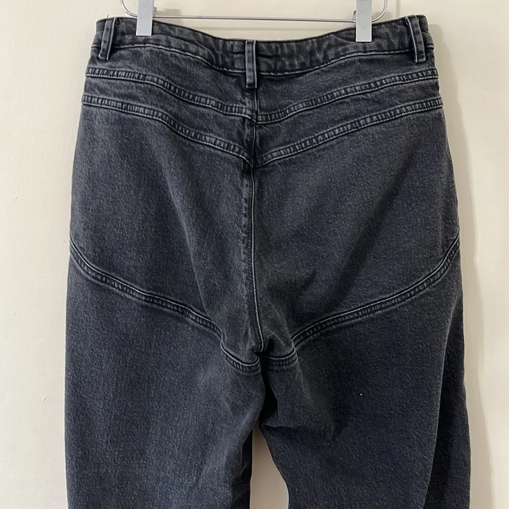 ASOS Black Slouchy High Rise Straight Leg Denim Jeans Size 34/28 Petite - Picture 6 of 7